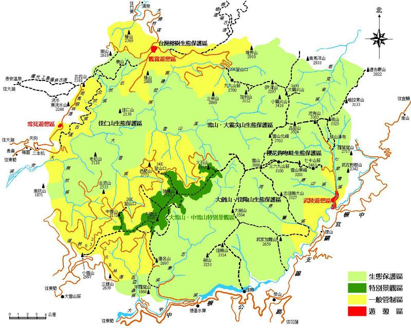 雪霸國家公園轄區圖